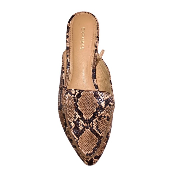 snakeskin mule flats